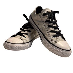 Converse All Star Junior white sparkly Sneakers - Size 3